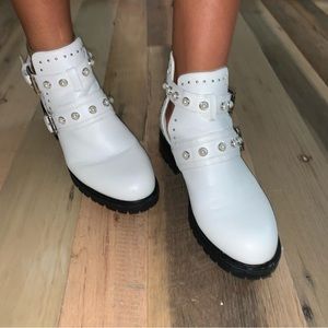 White studded nasty gal booties